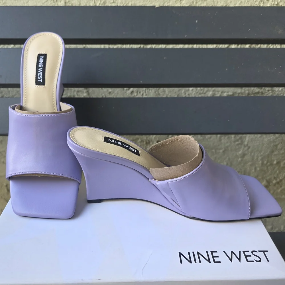 Nine West Rovah 3 Women's Wedge Slip On Sz 6.4‎ Lavender